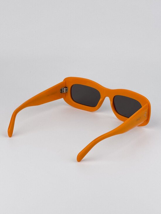 Celine CL40294I 42A “3 Dots” Rectangle Sunglasses – Glossy Orange / Grey main image 9